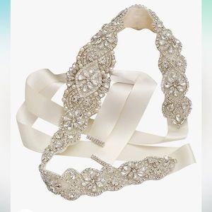 Bridal belt wedding dress belt crystal rhinestones ribbon